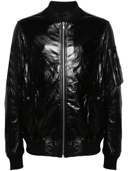 Rick Owens кожаная куртка-бомбер Classic Flight, черный