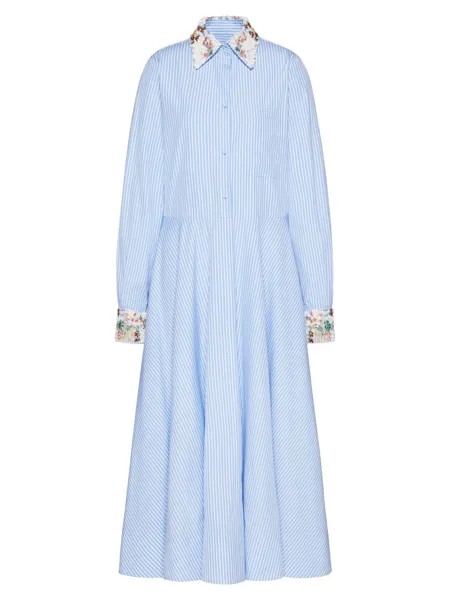 Платье миди в классическую полоску Popeline Valentino, белый
