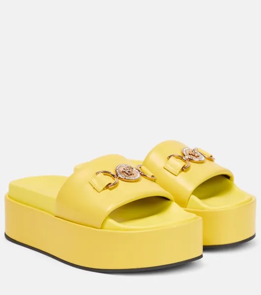 Кожаные сандалии Medusa '95 на платформе Versace, желтый