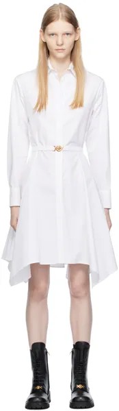 Versace Белое платье миди Medusa 95