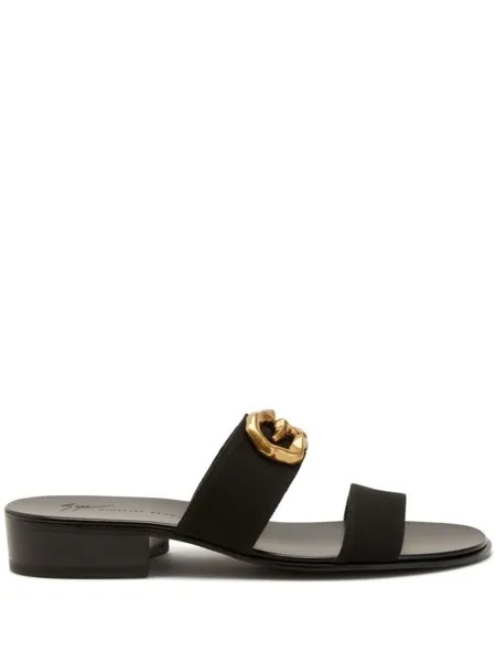 Giuseppe Zanotti шлепанцы с логотипом, черный