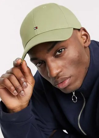 Бейсболка цвета хаки с небольшим логотипом в виде флага Tommy Hilfiger-Зеленый