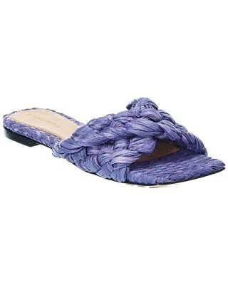 Женские сандалии из рафии стрейч Bottega Veneta, синие 37