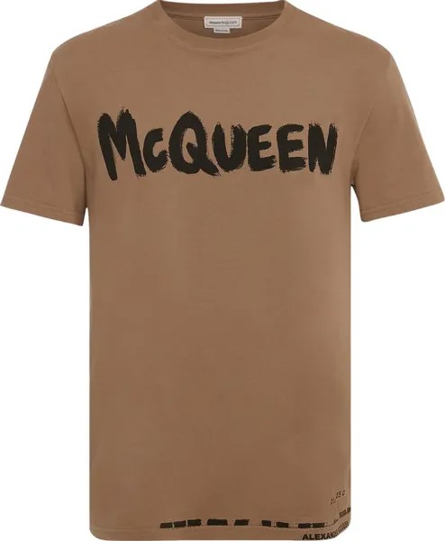 Футболка Alexander McQueen Graffiti Print T-Shirt 'Beige/Mix', загар