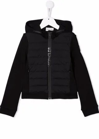 Moncler Enfant худи на молнии с дутыми вставками