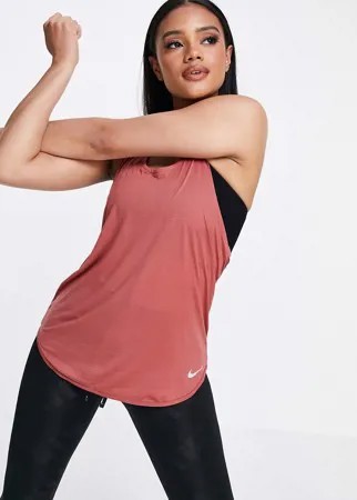 Дышащая майка рыжего цвета Nike Running-Коричневый цвет