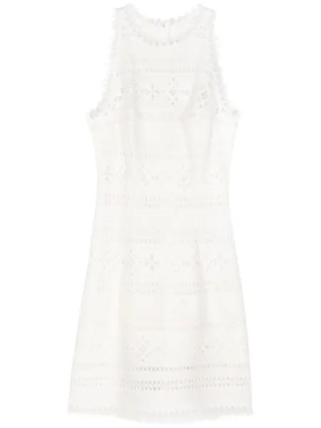Трикотажное платье мини с бахромой Ermanno Scervino, белый