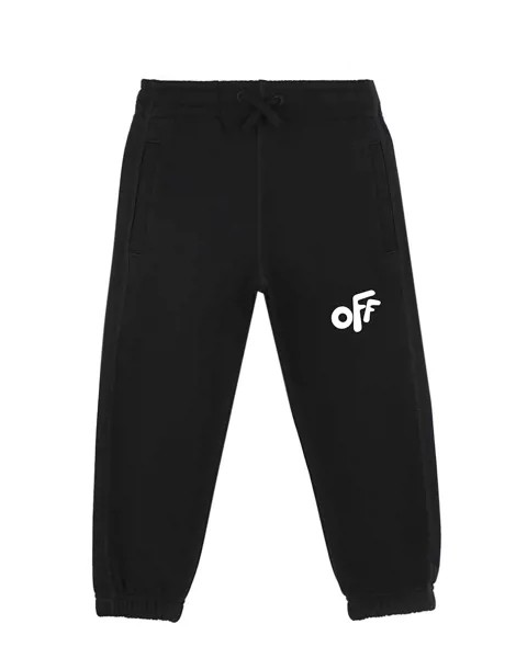 Черные спортивные брюки с белым логотипом Off-White детские