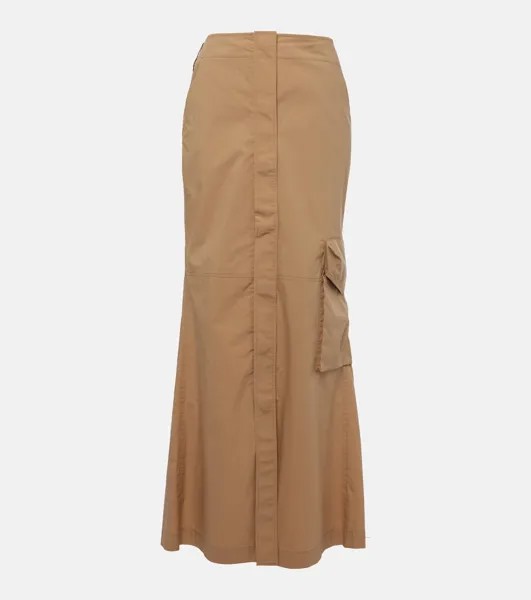 Юбка макси Poplin Power из смесового хлопка Dorothee Schumacher, бежевый