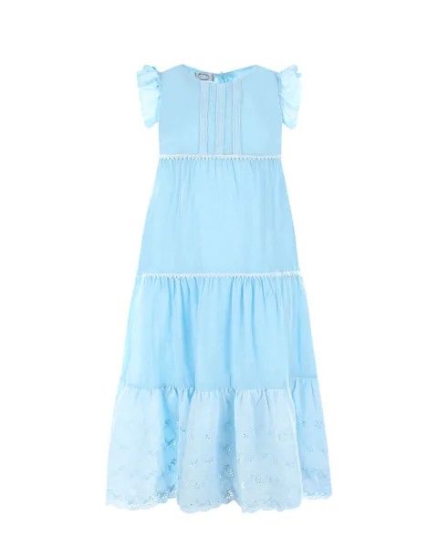 Голубое платье с отделкой тесьмой Arc-en-ciel детское