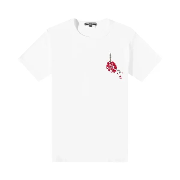 Футболка Comme des Garçons Homme Plus Jersey Embroidery Pattern D T-Shirt 'White', белый