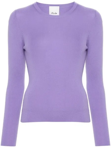 Allude шерстяной джемпер с круглым вырезом, фиолетовый