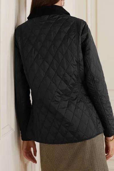 BARBOUR стеганая куртка-ракушка Annandale с вельветовой отделкой, черный
