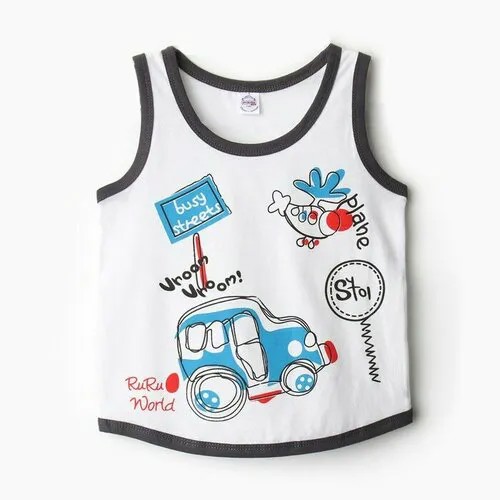 Майка BONITO KIDS, размер 86, белый, серый