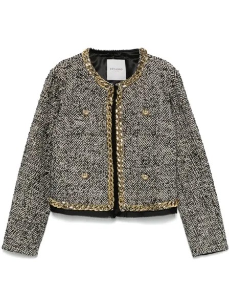 ERMANNO FIRENZE твидовый жакет с цепочкой, черный
