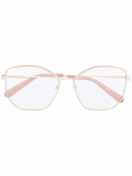 Salvatore Ferragamo Eyewear глянцевые очки в массивной оправе