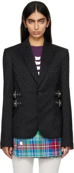Черный пиджак в стиле Глазго Charles Jeffrey Loverboy, цвет Black gender jacquard