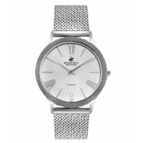 Наручные часы Beverly Hills Polo Club Американские женские часы с минеральным стеклом Beverly Hills Polo Club BP3107X.330 с гарантией, серебряный, белый