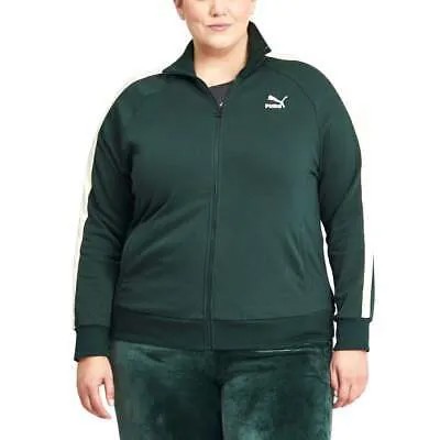 Puma Iconic T7 Full Zip Jacket Plus Женские зеленые пальто Куртки Верхняя одежда 531853-