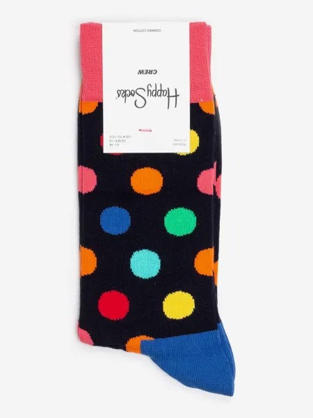 Носки с рисунками Happy Socks - Big Dot Pink Blue, Черный