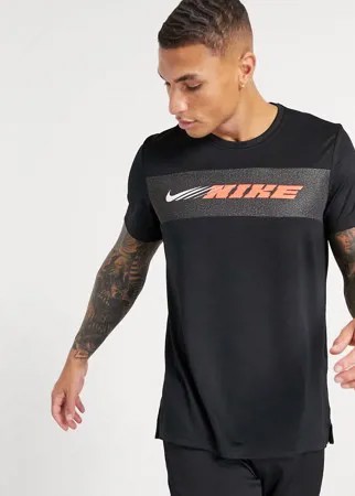 Черная футболка с логотипом Nike Training Sport Clash-Черный цвет