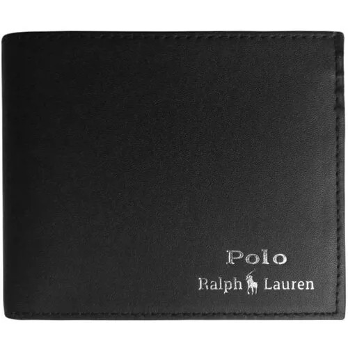 Портмоне Polo Ralph Lauren, натуральная кожа, гладкая фактура, без застежки, 2 отделения для банкнот, отделения для карт и монет, черный