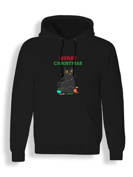 Худи унисекс Каждому Своё Merry Christmas/Рождество/Новый год NY9 черное XL