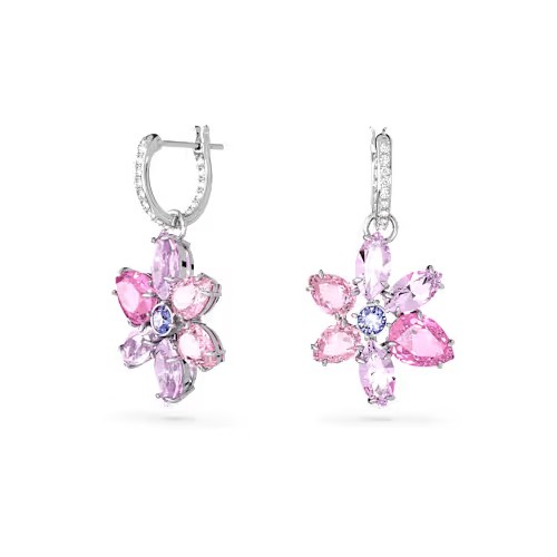 Серьги с подвесками SWAROVSKI, кристаллы Swarovski, размер 31 мм, фиолетовый, серебряный