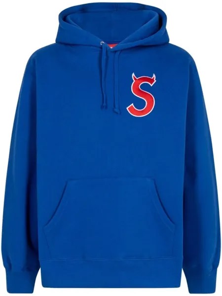 Supreme худи с логотипом, синий