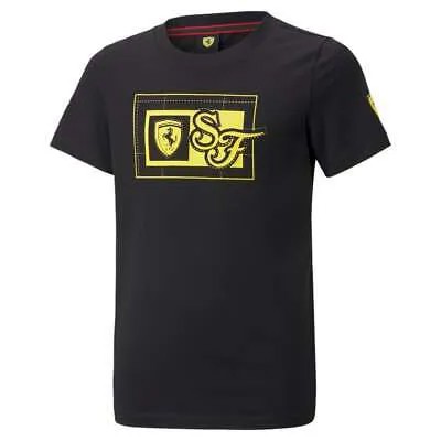 Футболка Puma Scuderia Ferrari Race с круглым вырезом и короткими рукавами для подростков, размер для мальчиков