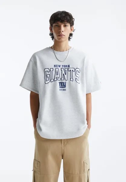 Футболка с принтом Nfl Ny Giants PULL&BEAR, цвет light grey