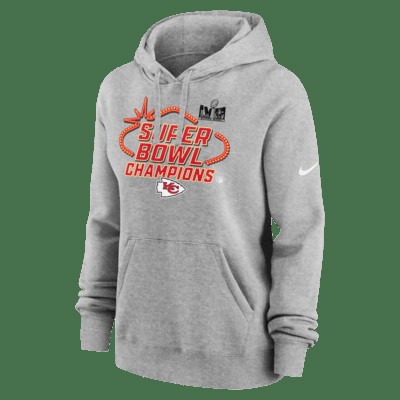Худи Nike Kansas City Chiefs Super Bowl LVIII Champions Trophy Collection, цвет Grey Heather