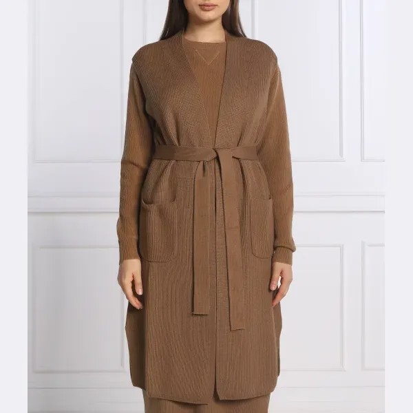 Кардиган свободного кроя из уругвайской шерсти Max Mara, коричневый