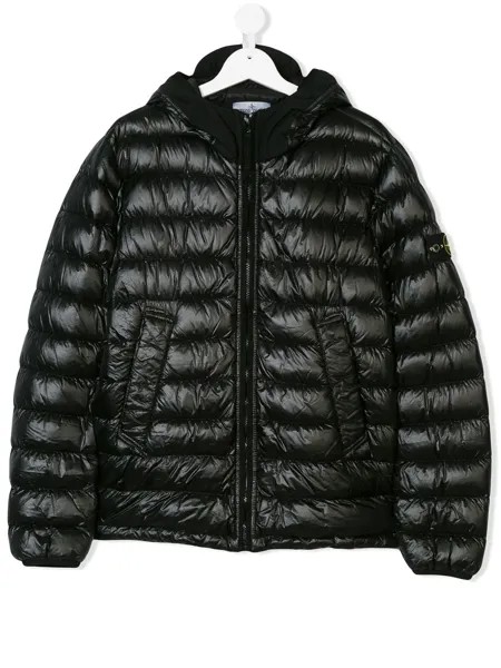 Stone Island Junior пуховик с капюшоном