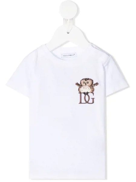 Dolce & Gabbana Kids футболка с вышитым логотипом