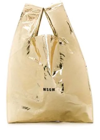MSGM сумка-шопер с эффектом металлик