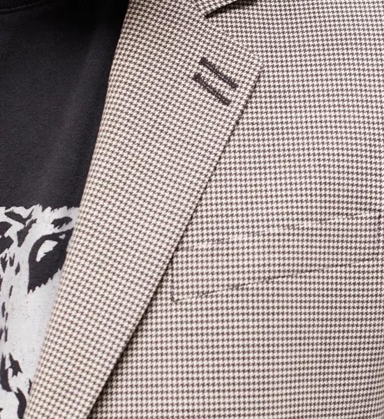 Серый шерстяной пиджак с узором THE KOOPLES, цвет Ecru Black