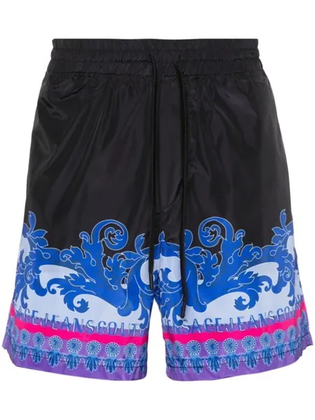 Versace Jeans Couture спортивные шорты с принтом Animalier, черный