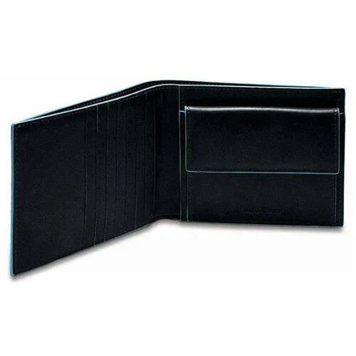 Портмоне PIQUADRO, фактура гладкая, синий, черный