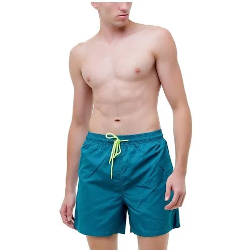 Плавательные шорты мужские однотонные , шорты с сеткой внутри, темно-зеленый цвет, размер S