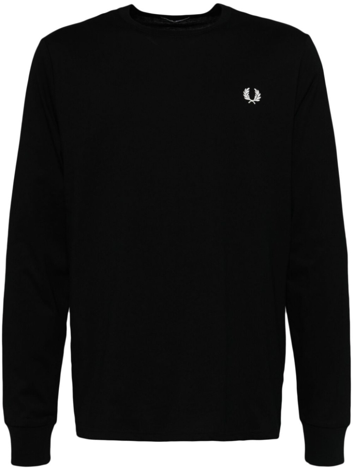 Fred Perry футболка с длинными рукавами и вышитым логотипом, черный