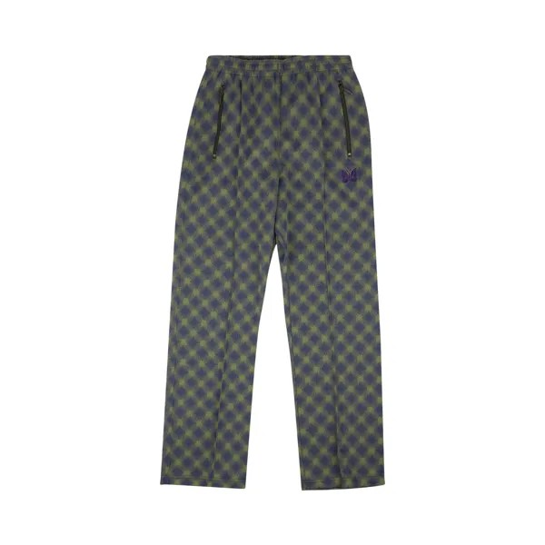 Классические спортивные брюки Needles Monogram из жаккарда, цвет Синий/Оливковый