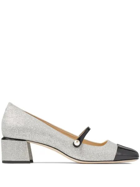 Jimmy Choo туфли Elisa 45 с блестками, серебристый