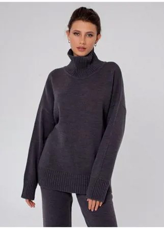 Объемный свитер из шерсти Victoria Kuksina, графит, 42-46