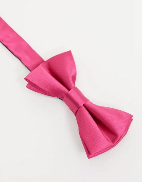 Ярко-розовый атласный галстук-бабочка Twisted Tailor-Розовый цвет