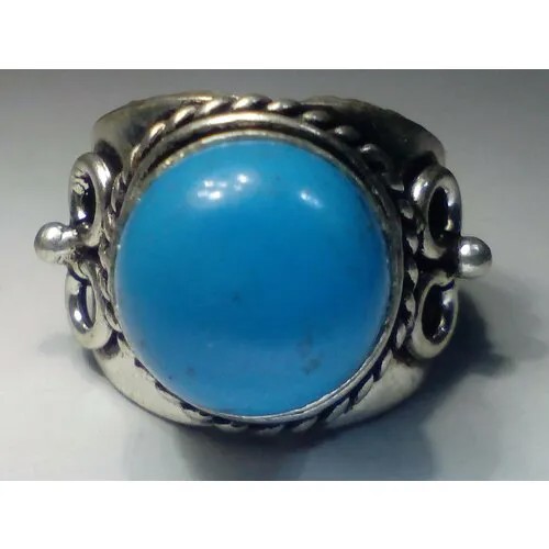 Кольцо помолвочное Перстень бирюза, бирюза синтетическая, бирюза, размер 18, голубой, бирюзовый