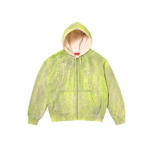 Худи Supreme Crackle Zip Up, размер L, желтый