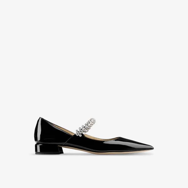 Туфли Bing 25 из лакированной кожи, украшенные кристаллами Jimmy Choo, черный