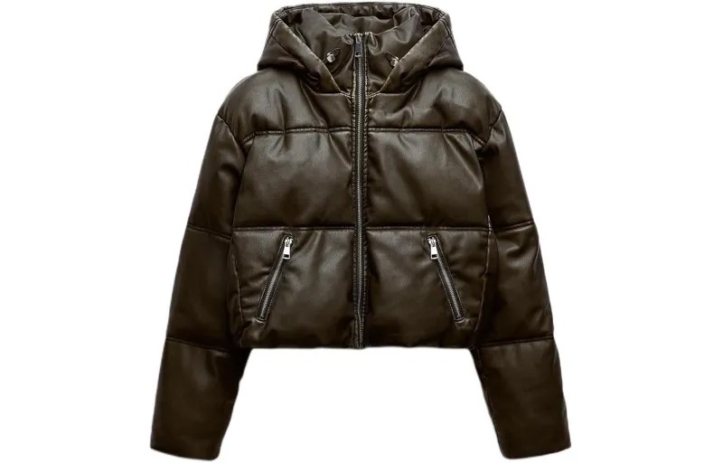 Стеганая куртка женская черная Zara