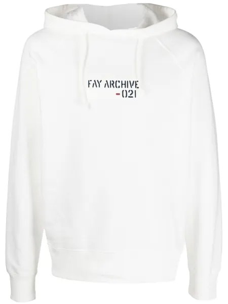 Fay худи с логотипом, белый